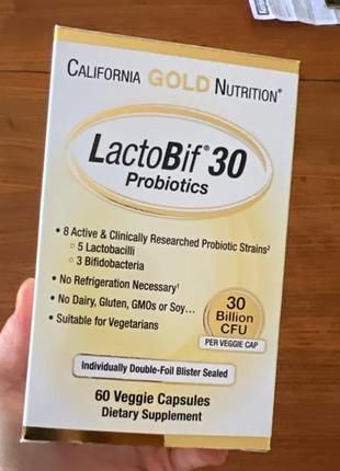 Lactobif пробиотики, 30 млрд кое, сша, 60 капсул2 фото