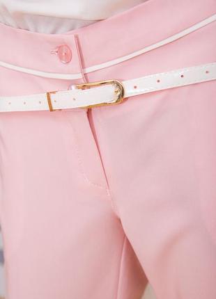 Классические женские брюки, розового цвета, с поясом, 182r2454 фото