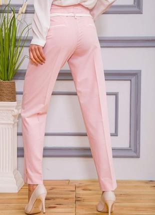 Классические женские брюки, розового цвета, с поясом, 182r2452 фото