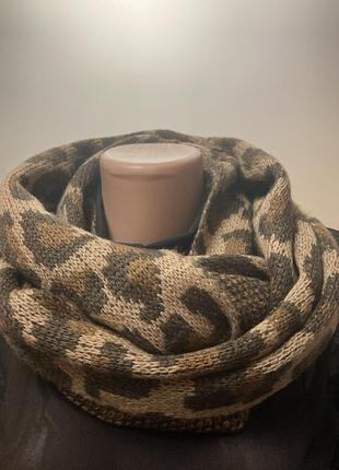 Теплий шарф хомут модного принту tcm3 фото