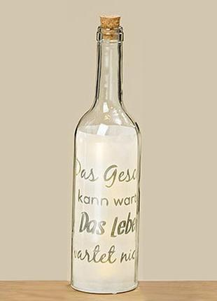 Светодиодная бутылка ночник фанни прозрачное стекло h30см гранд презент 8011100