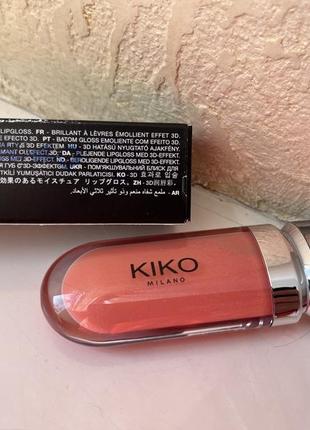 Блеск для губ kiko milan 3d hydra lipgloss 03 pearly apricot с трехмерным эффектом3 фото
