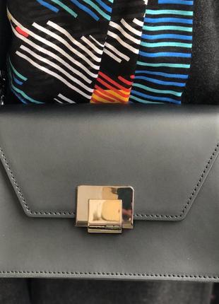 Шкіряна італійська жіноча чорна сумка2 фото