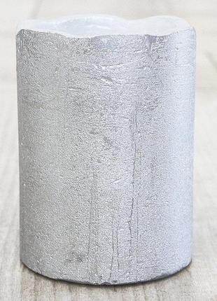 Світлодіодна свічка нічник сріблястий віск h10d7.5см гранд презент 8323800