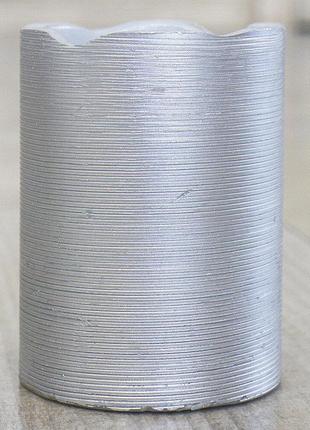 Світлодіодна свічка нічник сріблястий віск h10d7.5см гранд презент 83238004 фото