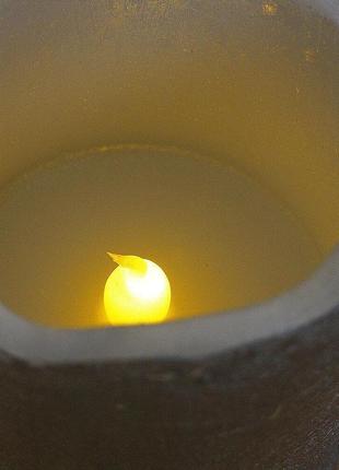 Світлодіодна свічка нічник сріблястий віск h10d7.5см гранд презент 83238005 фото