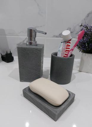 Аксесуари для ванної кімнати мильниця дозатор стакан для щіток2 фото