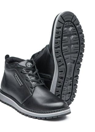 Мужские зимние ботинки timberland, шкіряні класичні черевики зимові на хутрі4 фото