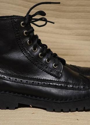Эффектные высокие черные брогированные кожаные ботинки selected/homme дания 42 р.( 28 см.)5 фото