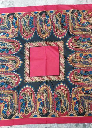 Винтажный шелковистый платок 80-х годов 🔹принт пейзли eastex(87 см на 86 см)