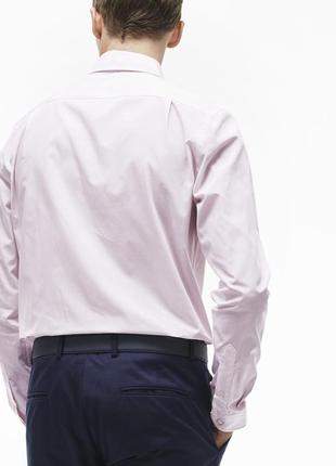 Рубашка мужская полосатая из поплина сорочка чоловіча бавовняна lacoste regular fit р.м🇫🇷9 фото
