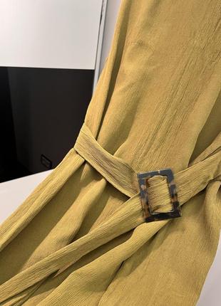 Сукня з жатої тканини оливкова s/m3 фото