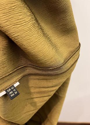 Сукня з жатої тканини оливкова s/m5 фото