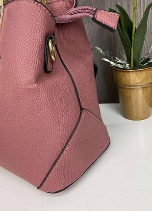 Женская сумка с цветами розовый6 фото