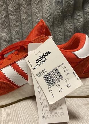 Adidas iniki runner red white gum by97286 фото