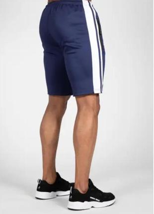 Спортивные мужские шорты stratford track shorts (navy) gorilla wear3 фото