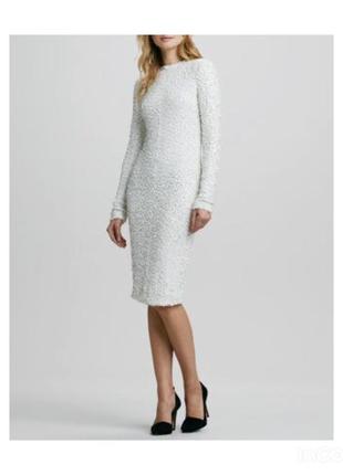 Next tall белое вечернее свадебное нарядное платье в пайетки платье расшитое бисером
