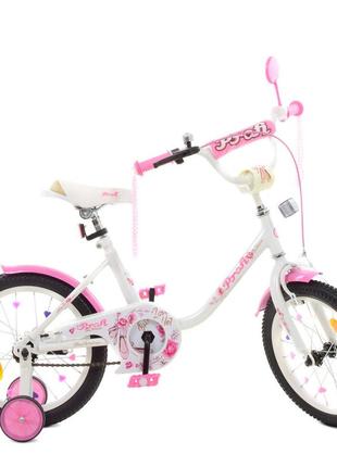 Велосипед детский prof1 y1685 16 дюймов, розовый1 фото