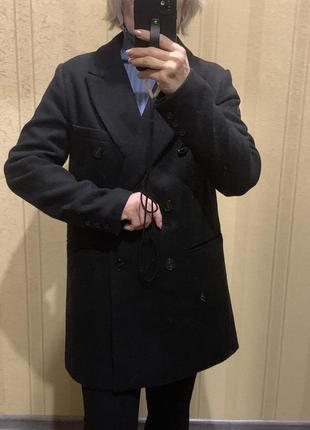 Короткое пальто длинный тёплый пиджак жакет6 фото