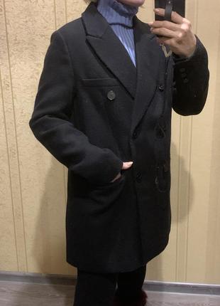 Короткое пальто длинный тёплый пиджак жакет5 фото