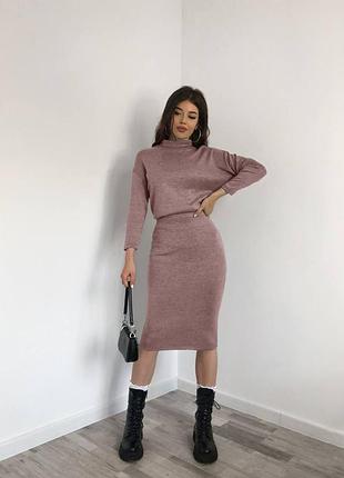 Костюм із спідницею двухсторонняя ангора