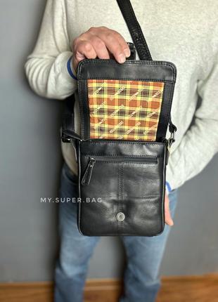 Мужская сумка через плечо натуральная кожа3 фото