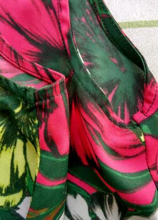 Блуза со змейкой на спинке, без рукавов, в крупные цветы р. 12/l - нюанс, от next5 фото