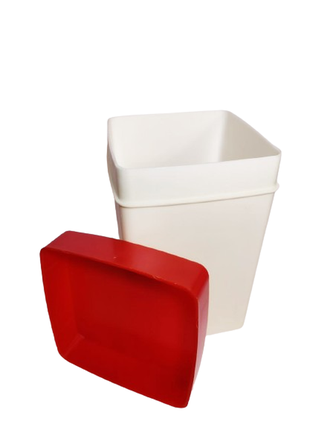 Контейнер, емкость для сыпучих продуктов белый, красный