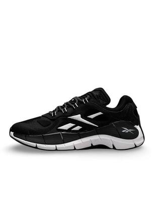 Мужские кроссовки reebok zig kinetica || black white1 фото