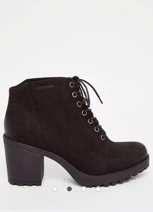Чорні нобукові vagabond сапожки ботінки черевики натуральна шкіра вагабонд