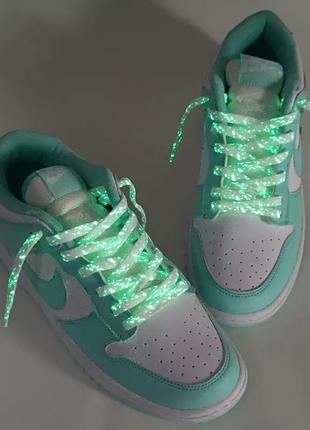 Светящиеся шнурки 120 см флуоресцентные с принтом яркие1 фото