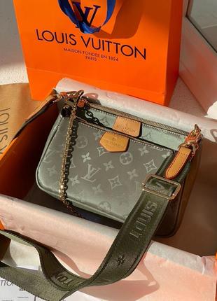 Женская сумка louis vuitton pochete multi green5 фото