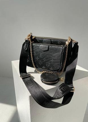 Женская сумка louis vuitton pochete multi black8 фото