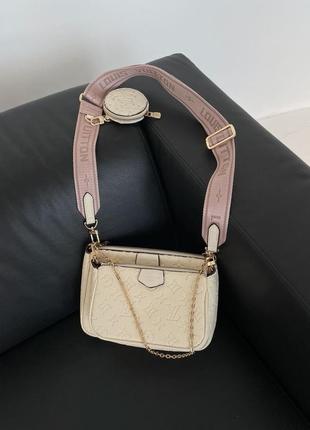 Женская сумка louis vuitton pochete multi cream2 фото