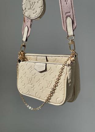Женская сумка louis vuitton pochete multi cream3 фото