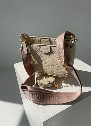Женская сумка louis vuitton pochete multi cream9 фото