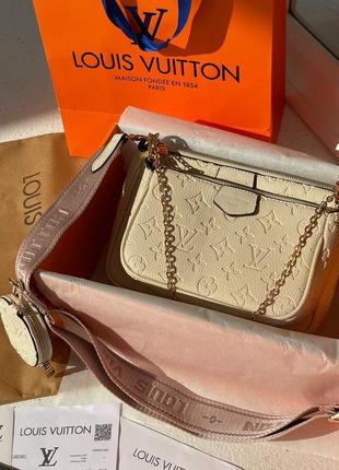 Женская сумка louis vuitton pochete multi cream8 фото