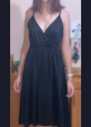 Чорна міді сукня h&m