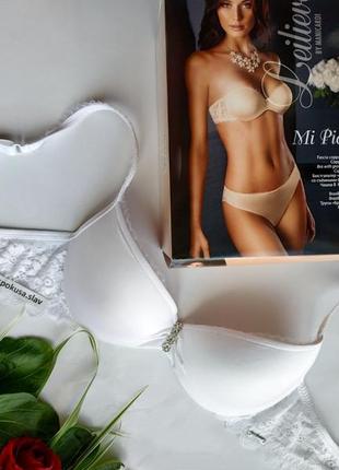 Гладкий бюстгальтер leilieve 6112 білий з мереживом лейлів