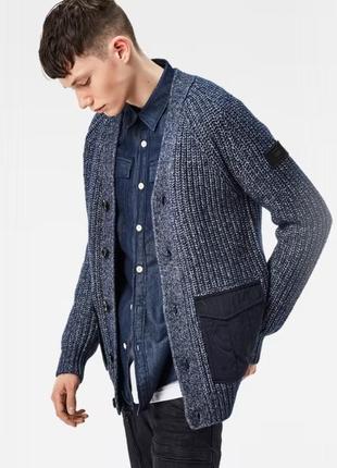 Шерстяной кардиган, свитер g-star raw rovic heavy cardigan knit2 фото