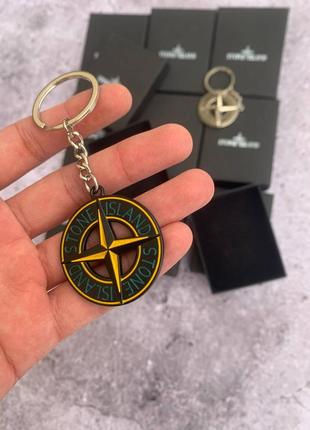 Брелок «stone island» из нержавеющей стали на подарок