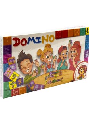 Детская настольная игра "домино: забавные животные" dtg-dmn-03, 28 элементов1 фото