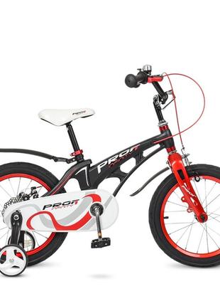 Велосипед детский prof1 lmg16201 16 дюймов, красный2 фото