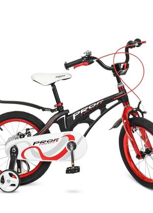 Велосипед дитячий prof1 lmg16201 16 дюймів, червоний1 фото