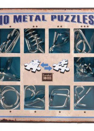 Набір головоломок 10 metall puzzles blue eureka 3d puzzle 473356, 10 головоломок3 фото