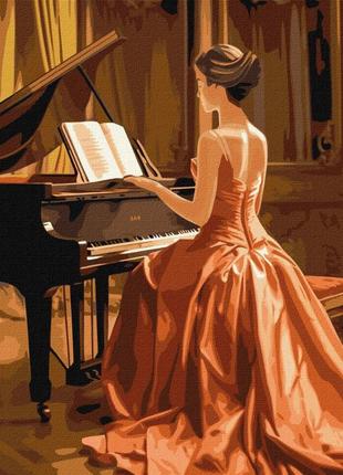 Картина по номерам "великолепная пианистка" ©art_selena_ua kho8325 40х50 см
