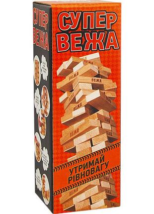 Настільна гра супер вежа дженга arial 910114, 54 блоки