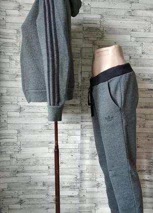 Спортивный костюм adidas оригинал утепленный женский серый6 фото