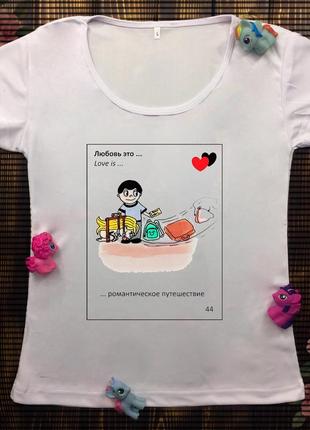 Жіночі футболки з принтом - love is10 фото
