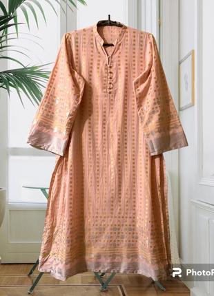 Хлопковое персиковое платье 48-52 (14)